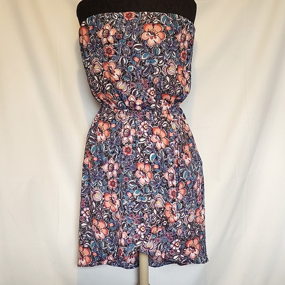 Express Floral Strapless Hi-Low Dress Size S